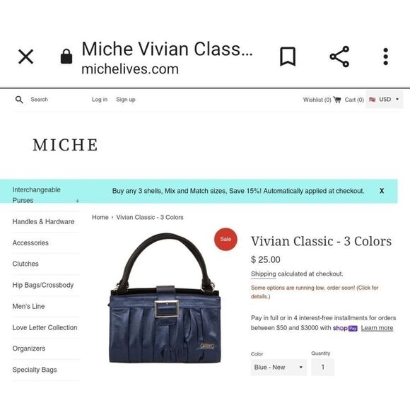 Miche Bag with Metallic Blue Vivian Shell (Standard Classic) - Picture 13 of 13